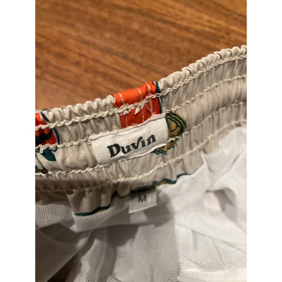 Duvin Swim Trunks Men’s M Cocktail Print Beige Board Shorts Mesh Liner Beach - Picture 5 of 8